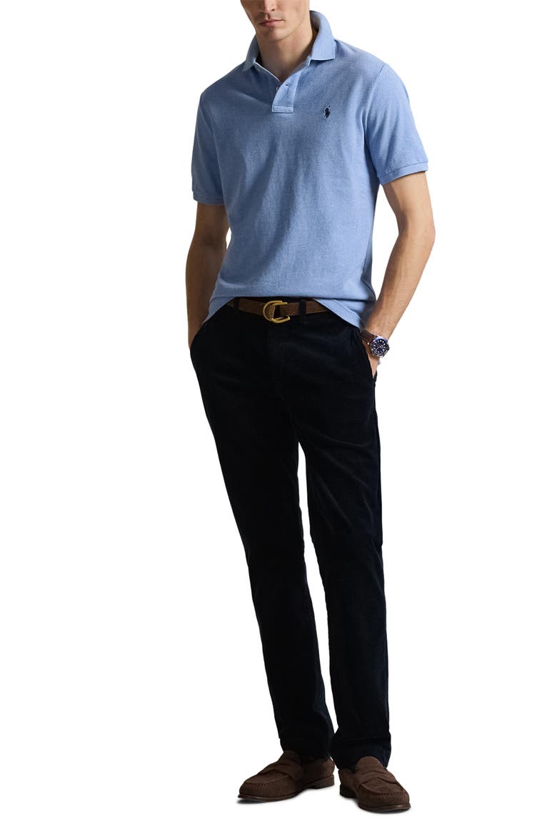 The Iconic Cotton Piqué Polo, Alternate, color, ISLE HEATHER