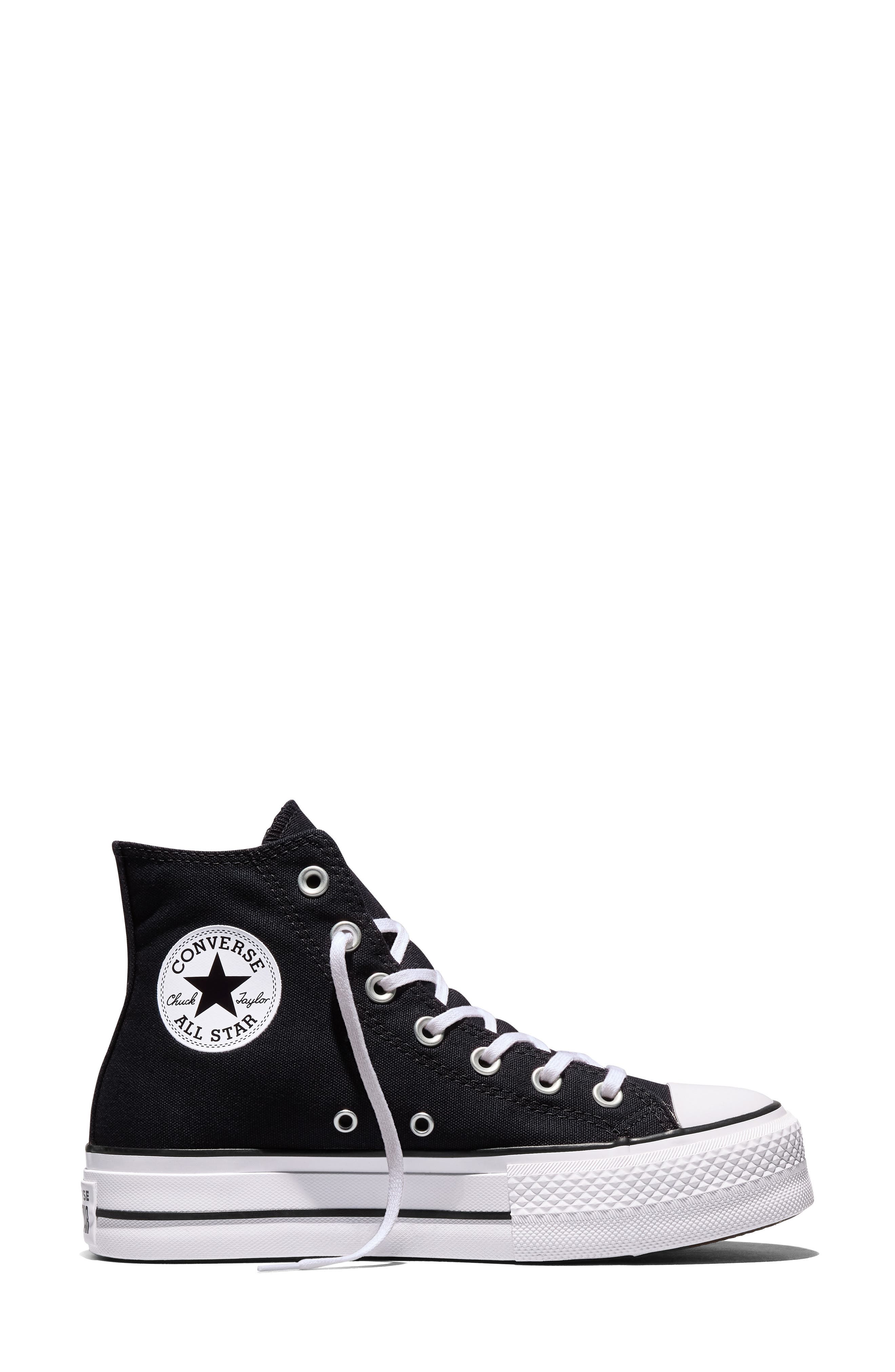 Converse Chuck Taylor<sup>®</sup> All Star<sup>®</sup> Lift High Top Platform Sneaker, Alternate, color, Black/White/White