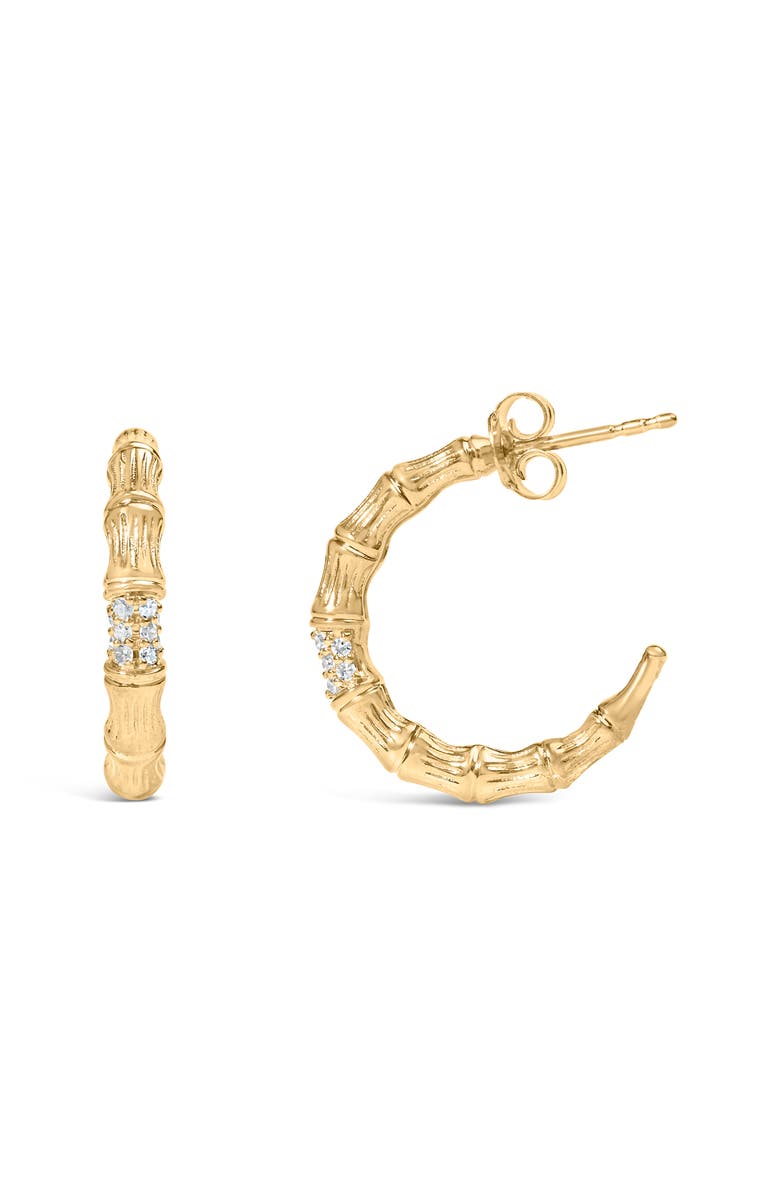 Haus of Brilliance 14K Yellow Gold Plated Silver 1/6 Cttw Hammered J Hoop Earrings, Alternate, color, Yellow