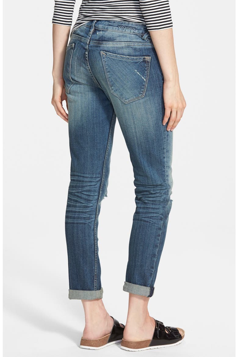 'Tomboy' Destroyed Skinny Jeans, Alternate, color, MEDIUM WASH