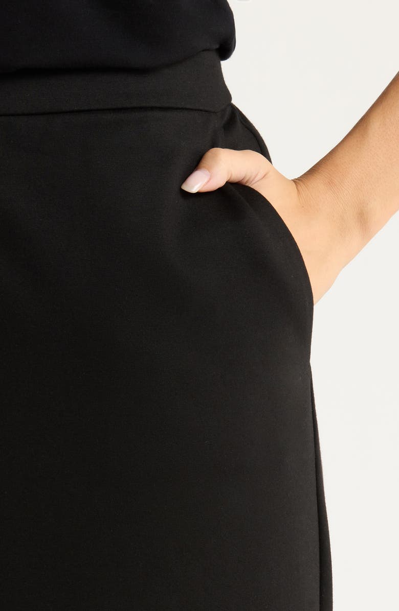 Eileen Fisher Ankle Wide Leg Pants, Alternate, color, Black