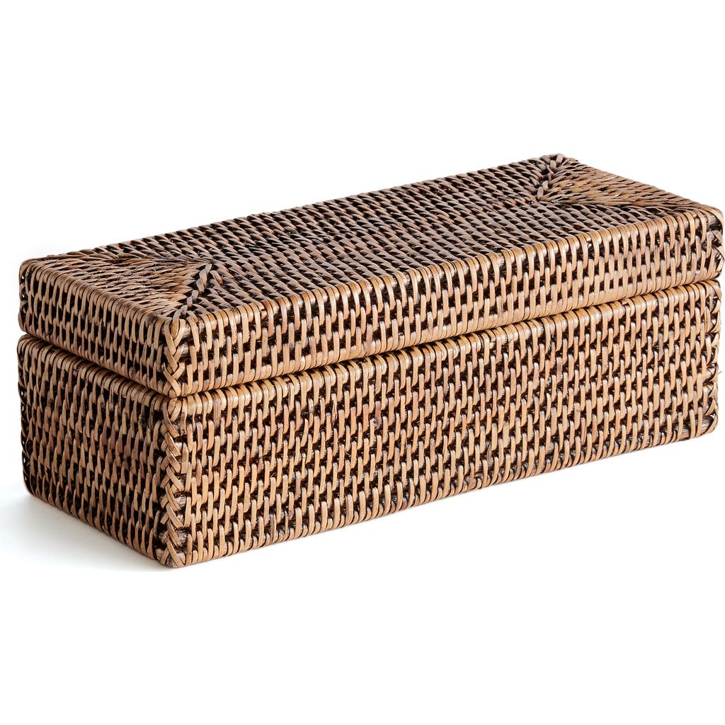 Napa Home & Garden Burma Rattan 3-compartment Lidded Box In Brown