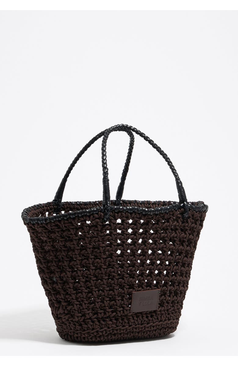 Bimba y Lola Plaited Handbag, Main, color, Dark Brown