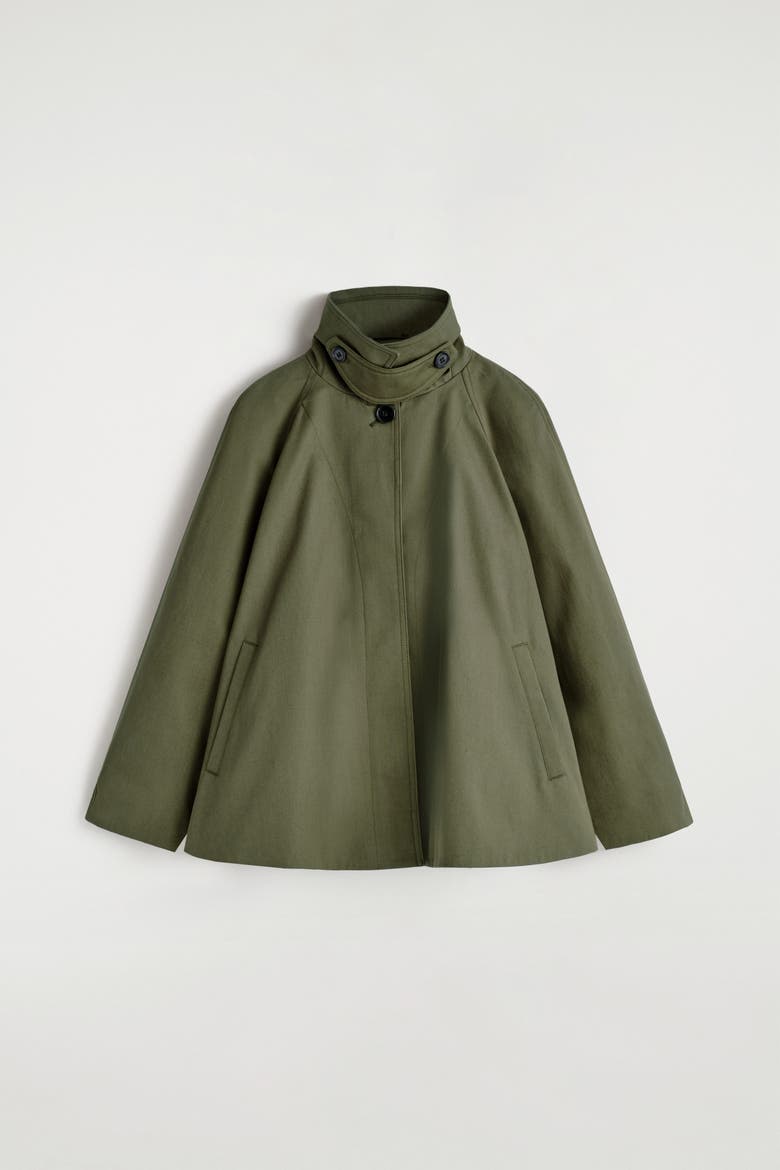 A-line Cotton-twill Jacket, Alternate, color, KHAKI