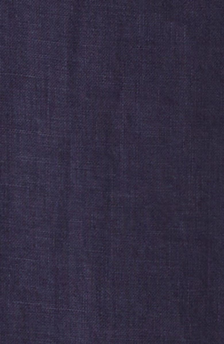 Thom Sweeney Linen Camp Shirt, Alternate, color, Navy