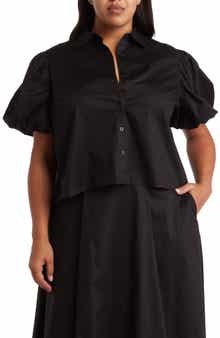 BY DESIGN Abigail Poplin Stretch Cotton Top