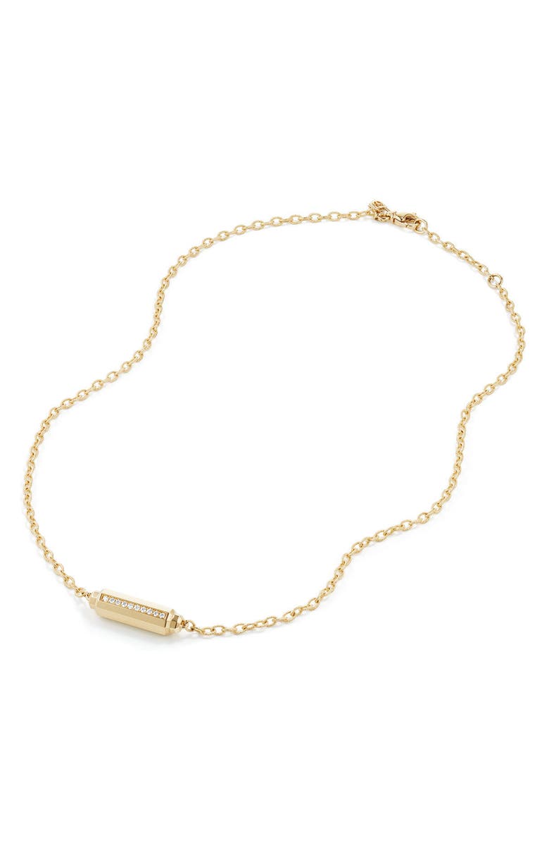 David Yurman Barrels Single Station Necklace with Diamonds in 18K Gold, Alternate, color, 
