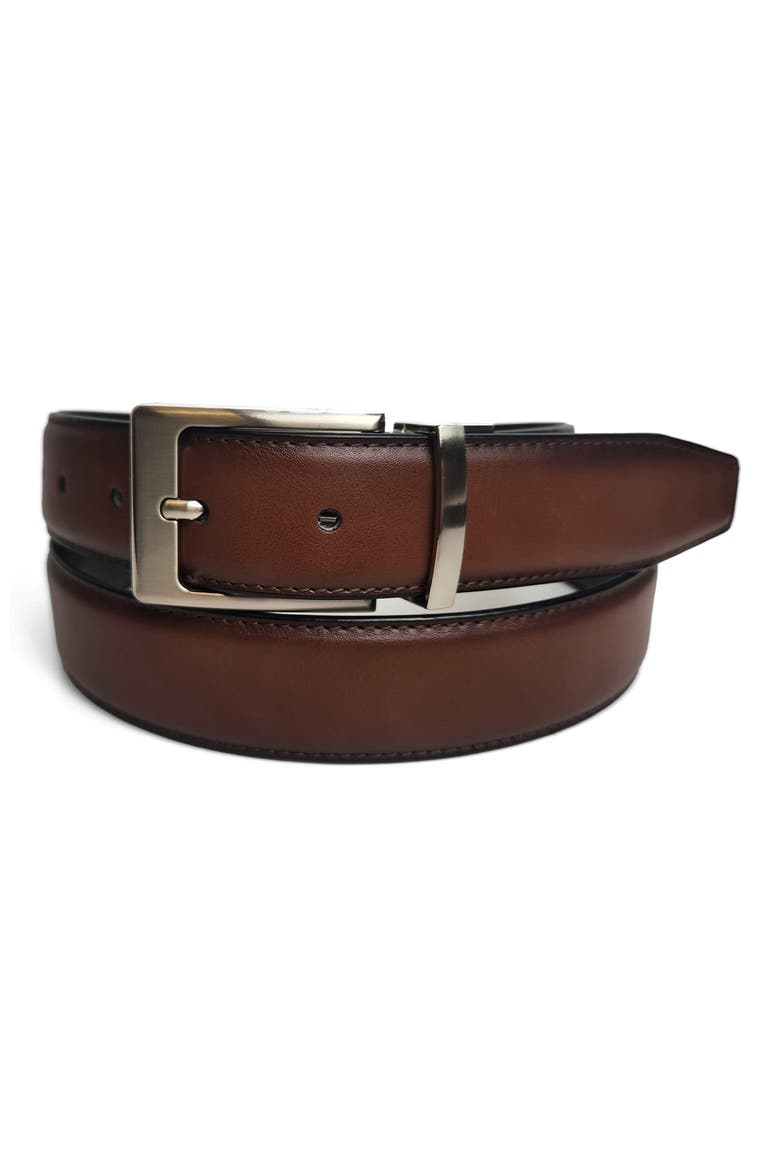 Reversible Leather Belt, Main, color, TAN/ BLACK
