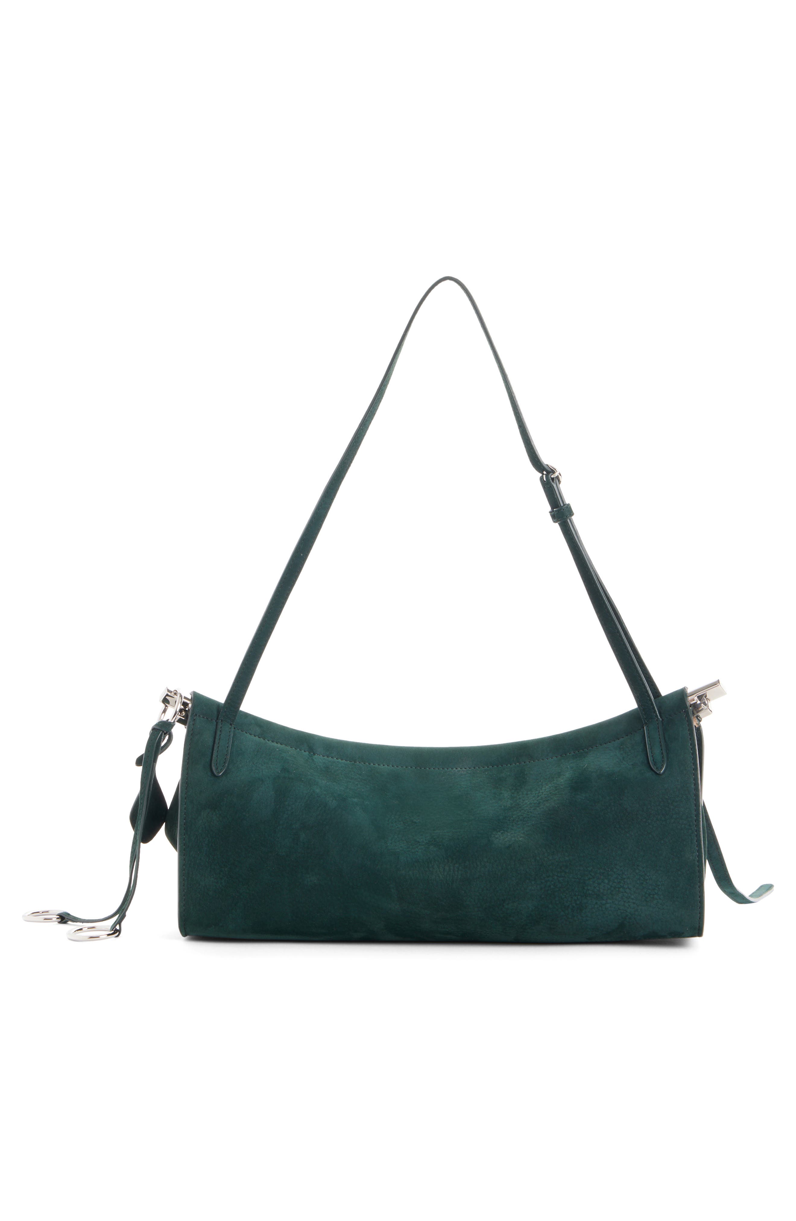 Alaïa Medium Le Click East/West Nubuck Shoulder Bag, Alternate, color, Vert Foret