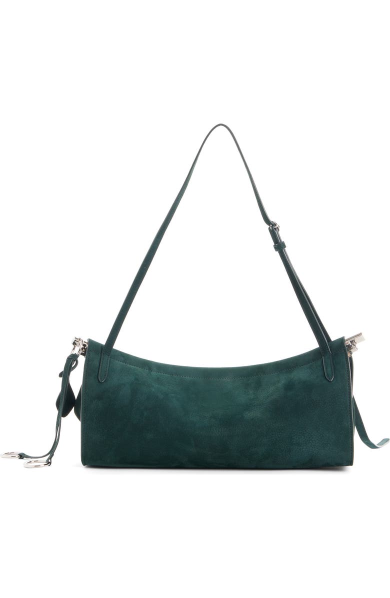 Alaïa Medium Le Click East/West Nubuck Shoulder Bag, Alternate, color, Vert Foret