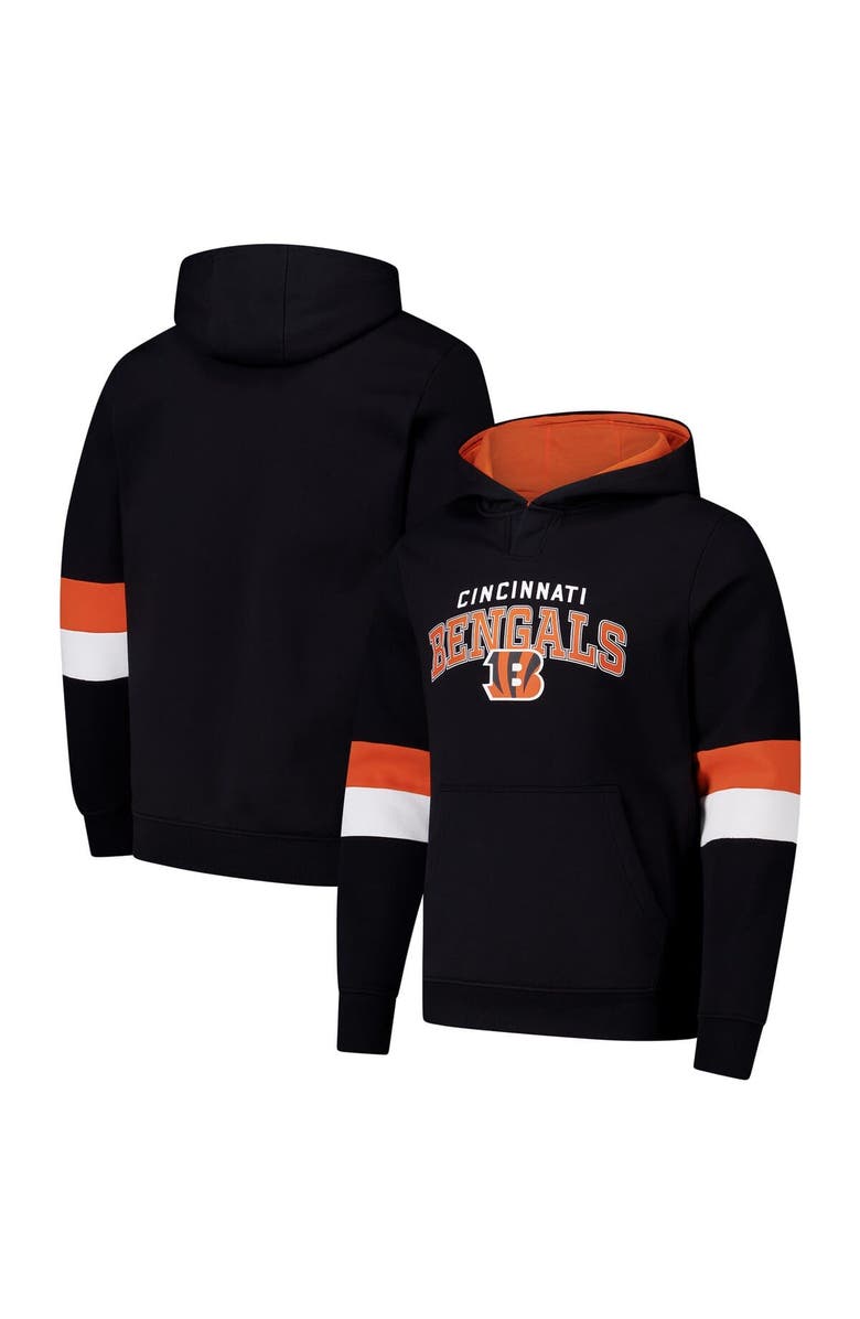 G-III SPORTS BY CARL BANKS Men's G-III Sports by Carl Banks Black/Orange Cincinnati Bengals Adaptive Faceoff Pullover Hoodie, Main, color,