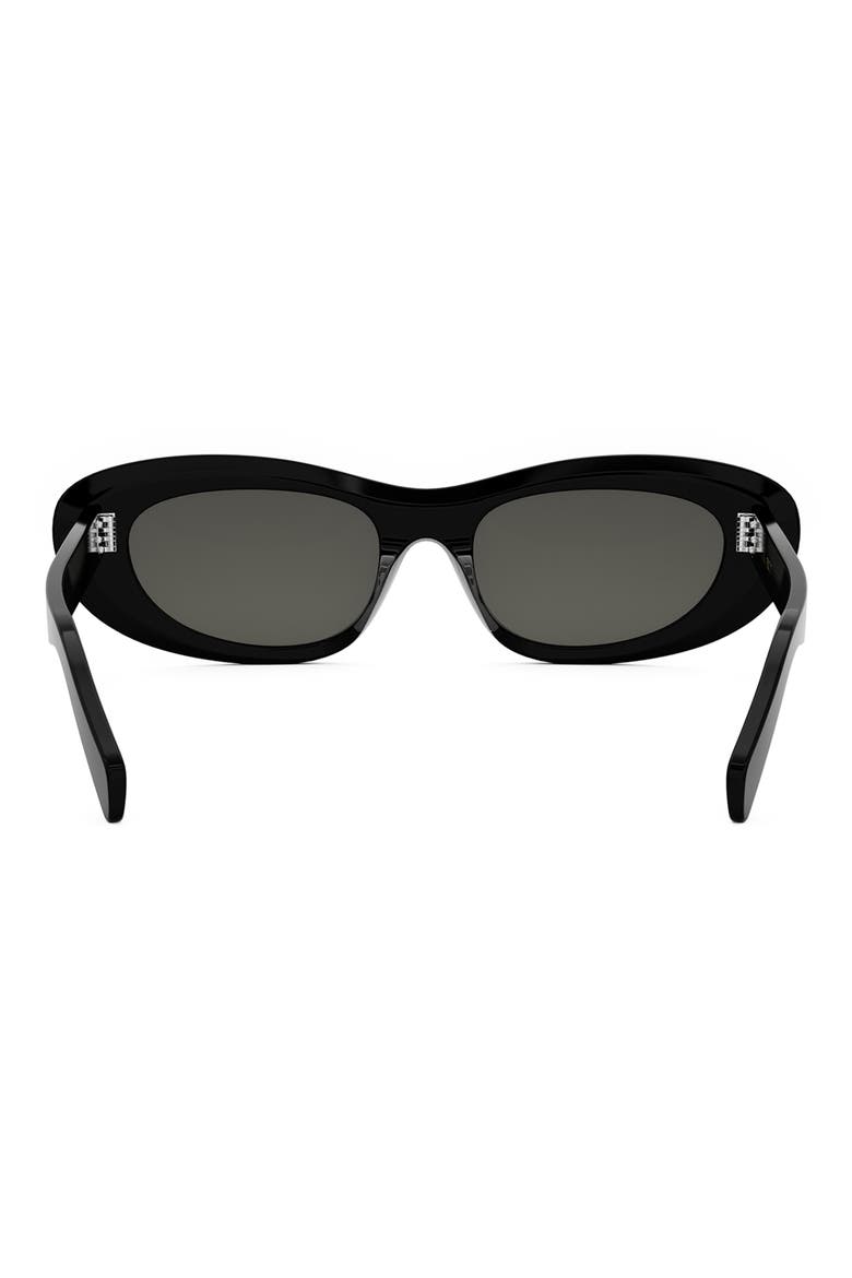 Bold 3 Dot Rectangular Sunglasses, Alternate, color, SHINY BLACK / SMOKE