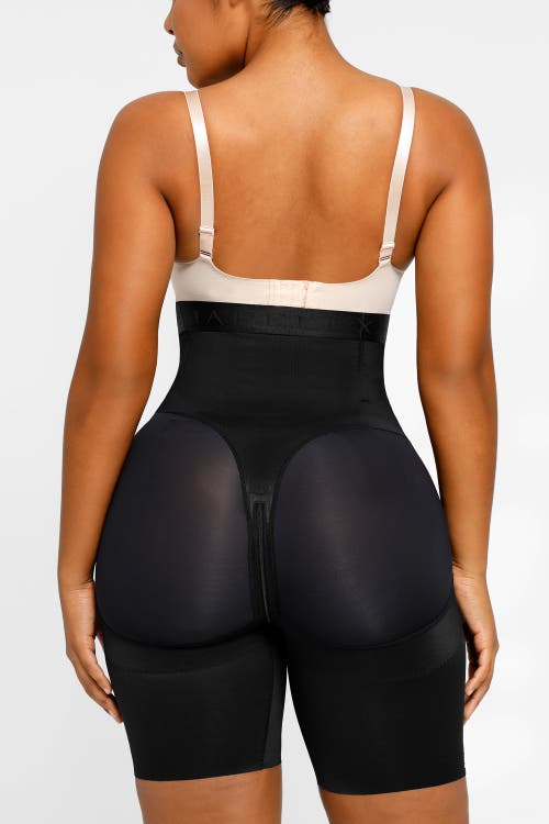 Shapellx Postpartum Side Zipper Support Shorts In Onyx Black