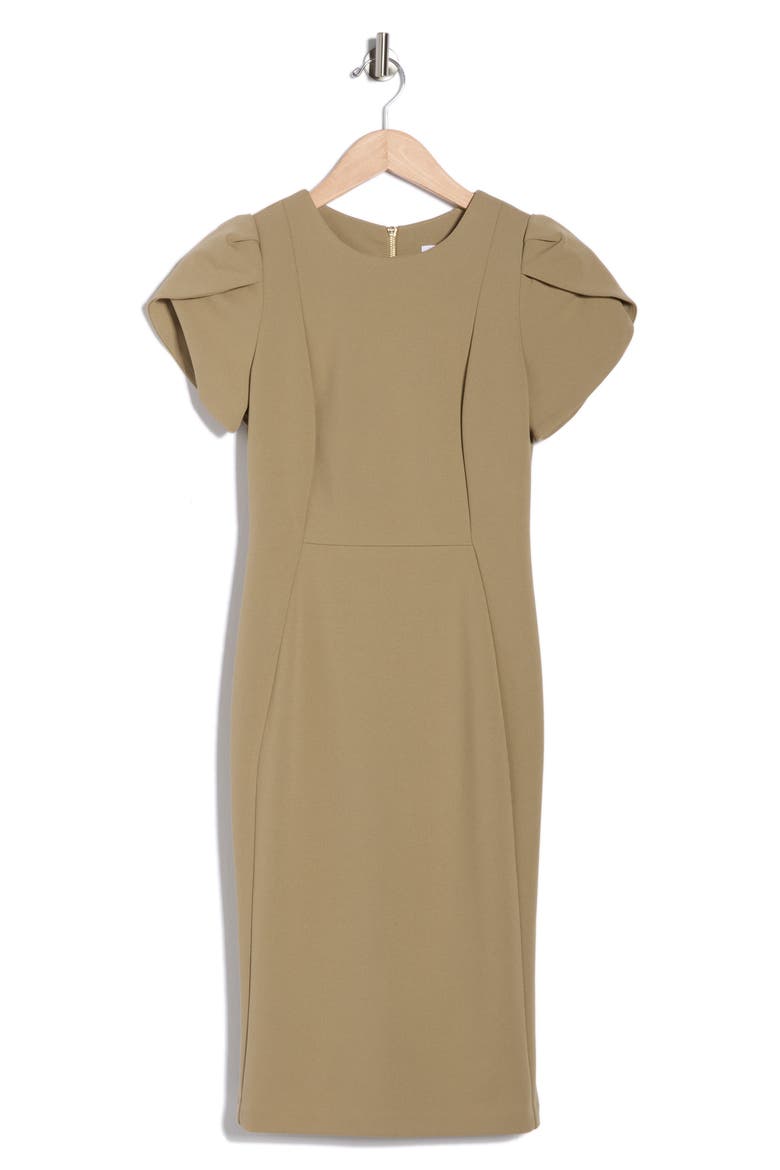 Tulip Sleeve Sheath Dress, Alternate, color, LIGHT OLIVE