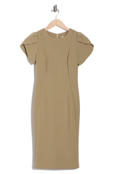 Tulip Sleeve Sheath Dress