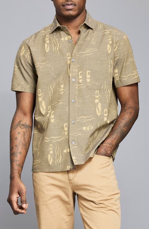 Surf Ladies Mélange Short Sleeve Button-Up Shirt