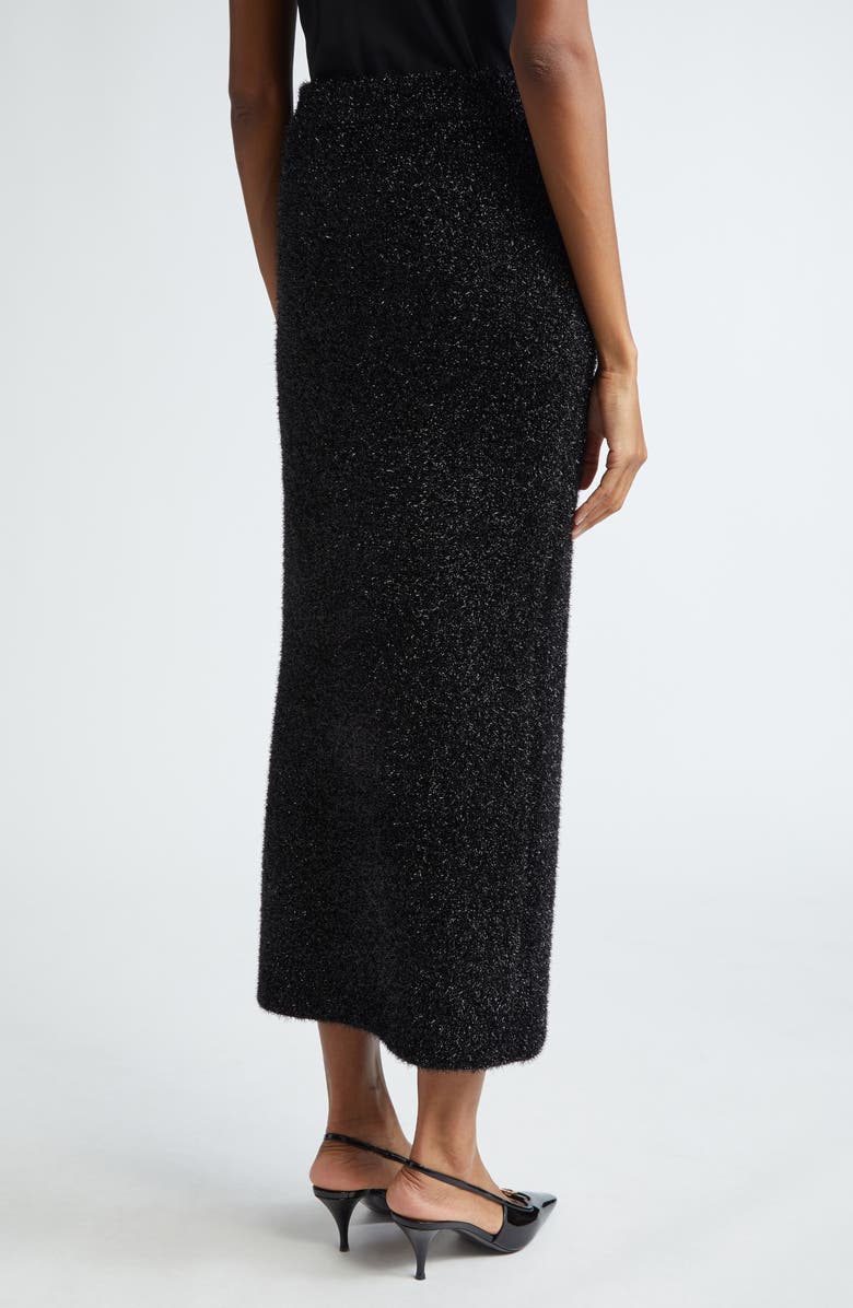 Lela Rose Tinsel Sweater Skirt, Alternate, color, Black