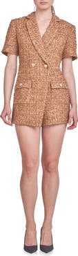 Endless Rose Double Breasted Tweed Romper