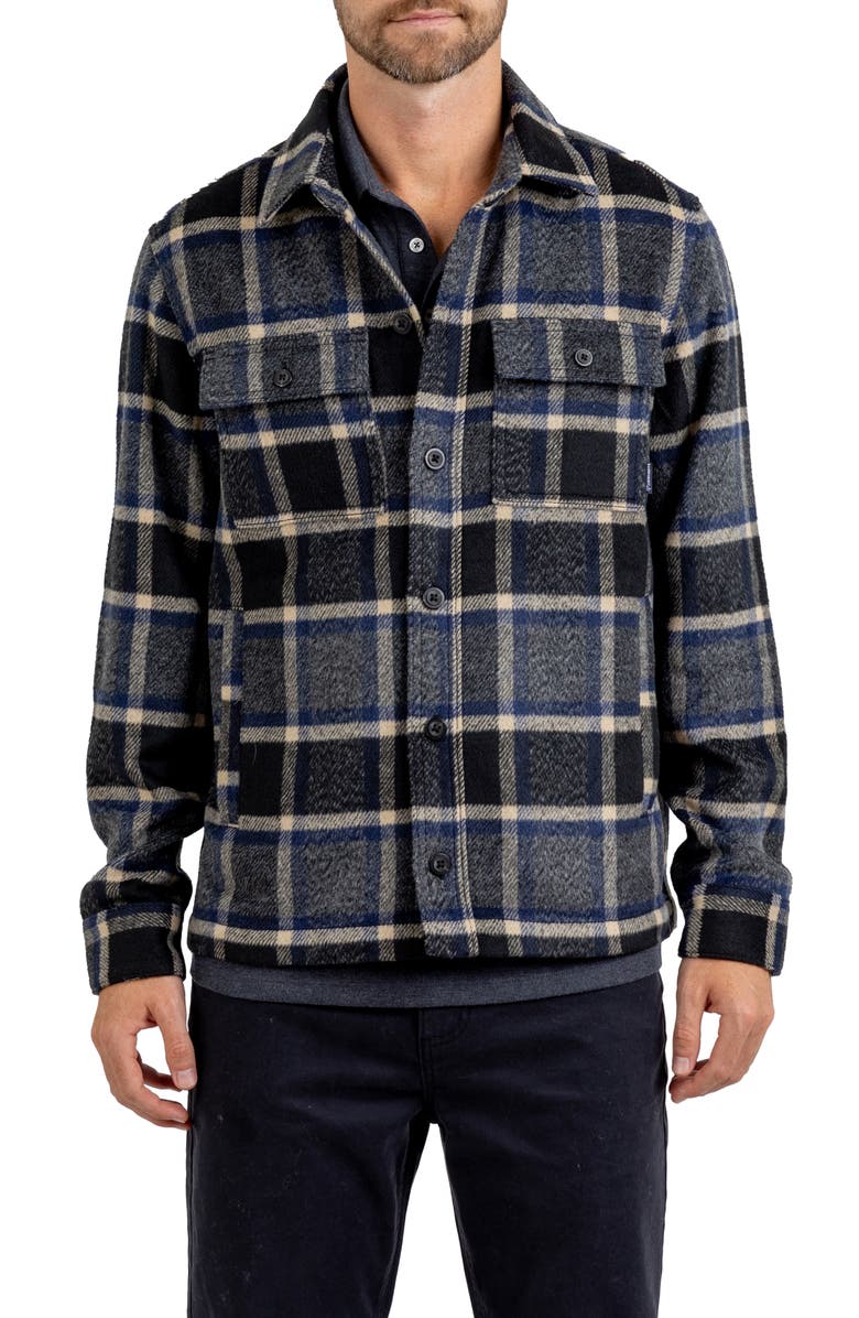 Rainforest Trailmaster Heavyweight Brushed Flannel Button-Up Shirt, Main, color, Grey Plaid