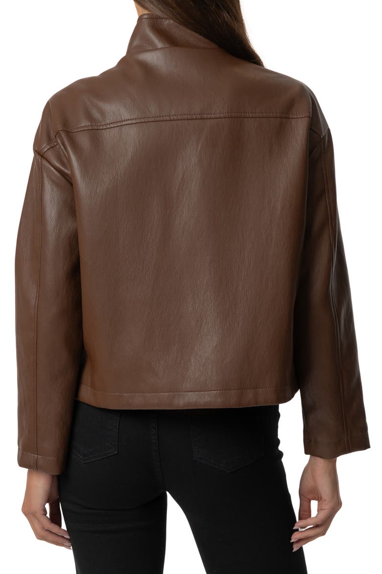 Wren Oversize Faux Leather Jacket, Alternate, color, CHOCOLATE