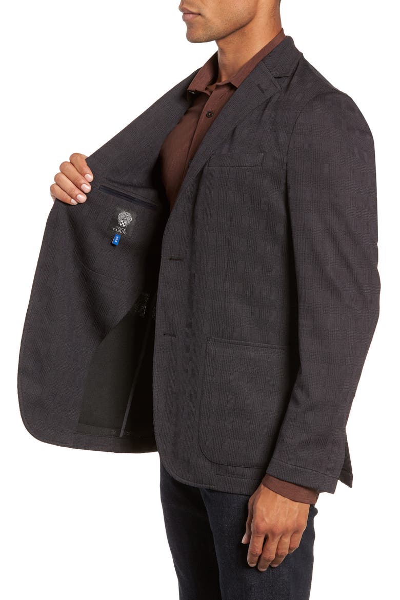 Slim Fit Stretch Knit Sport Coat, Alternate, color, CHARCOAL CHECK
