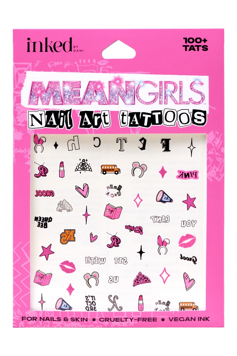 Mean Girls Nail Art Temporary Tattoos, Main, color, MULTI