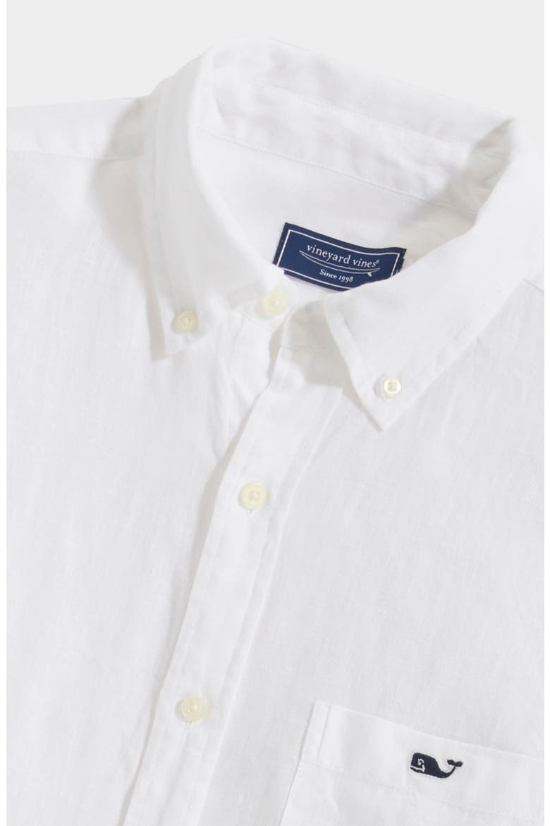 Linen Button-Down Shirt, Alternate, color, WHITE CAP