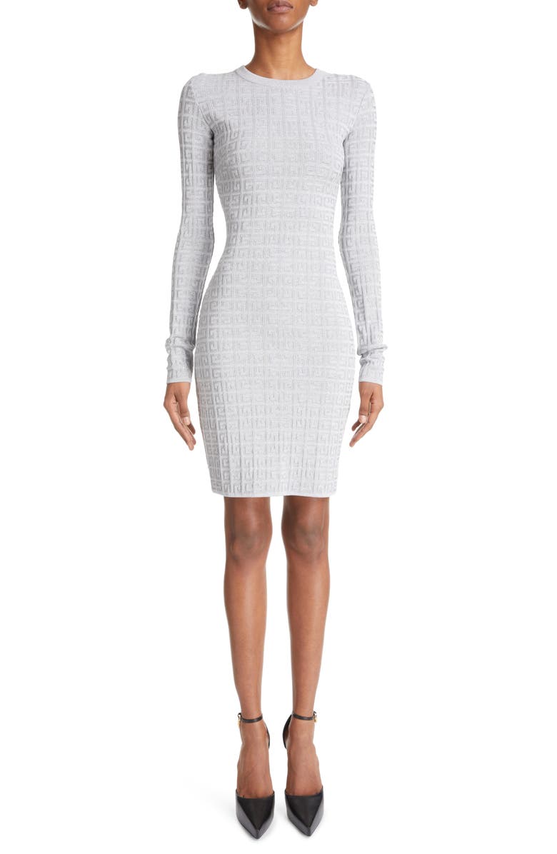 Givenchy Metallic 4 G Long Sleeve Sweater Dress, Main, color, 