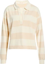 Marine Layer Luxe Rugby Stripe Sueded Cotton Top