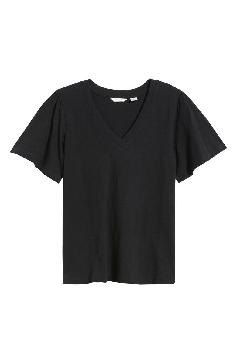 Caslon<sup>®</sup> Bell Sleeve V-Neck T-Shirt, Alternate, color, Black