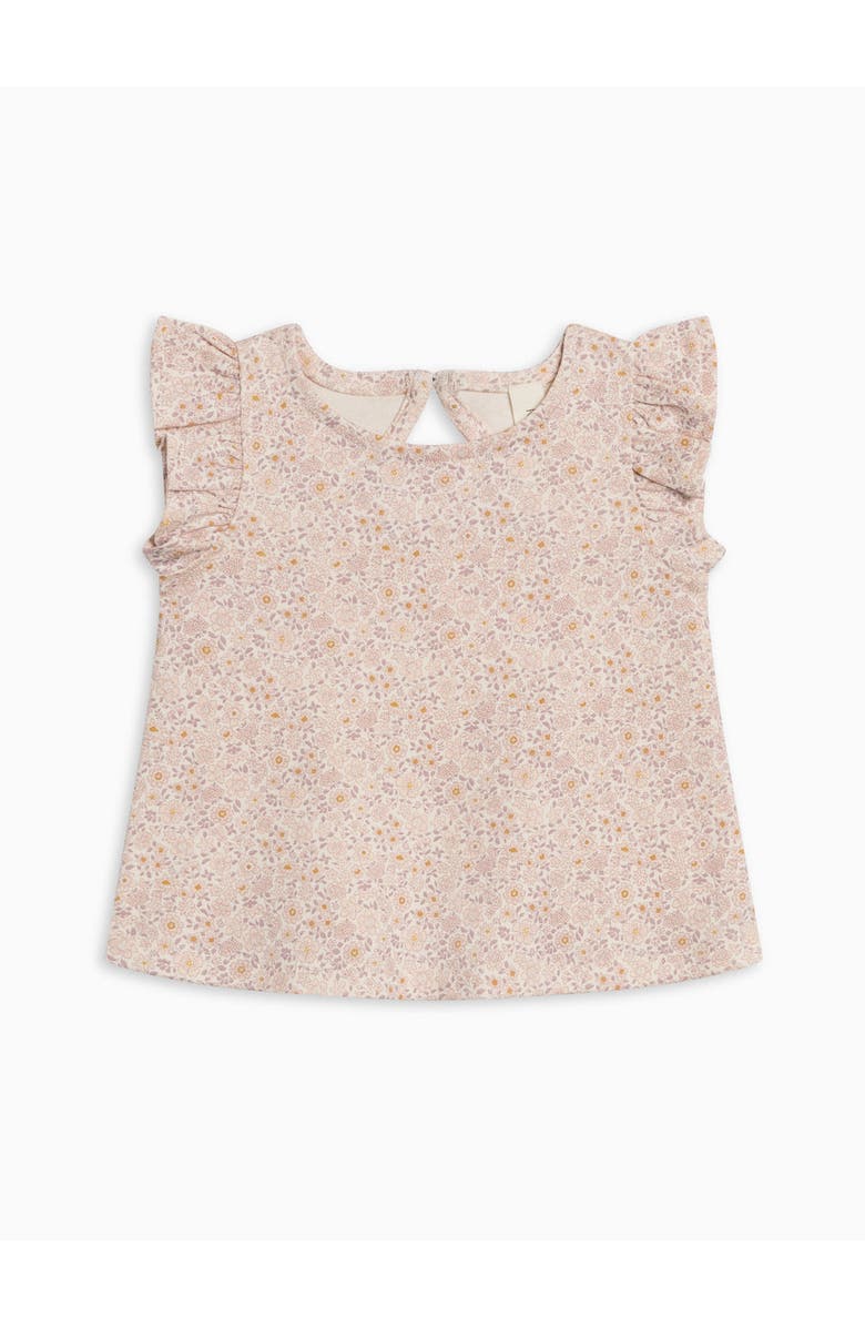 KENDI by Colored Organics Organic Ella Ruffle Sleeve Tank Top, Alternate, color, Primrose / Fog + Shell