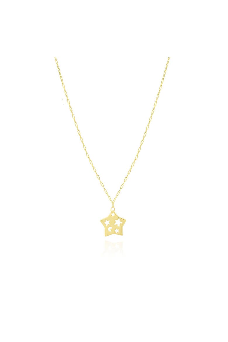 Cutout Star Link Necklace, Main, color, Yellow Gold