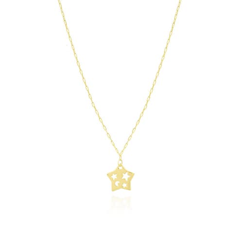 The Lovery Fine Jewelry Cutout Star Link Necklace In Gold
