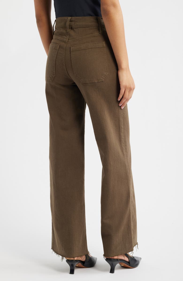 FRAME Le Slim Palazzo Modernist Pocket Wide Leg Jeans, Alternate, color, Sagebrush Raw Fray