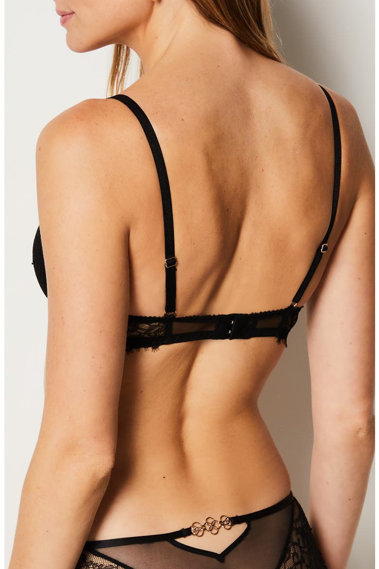 Elixir No. 2 Underwire Plunge Push-Up Bra, Alternate, color, BLACK