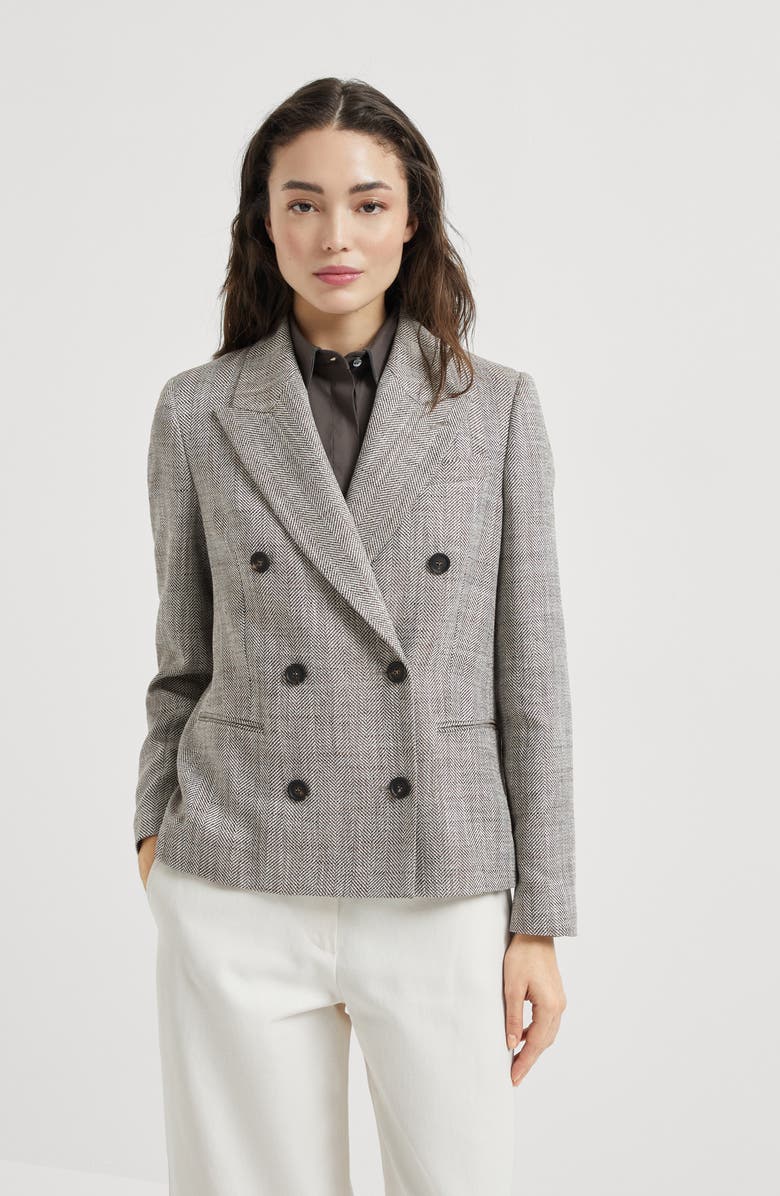 Brunello Cucinelli Chevron blazer, Alternate, color, 