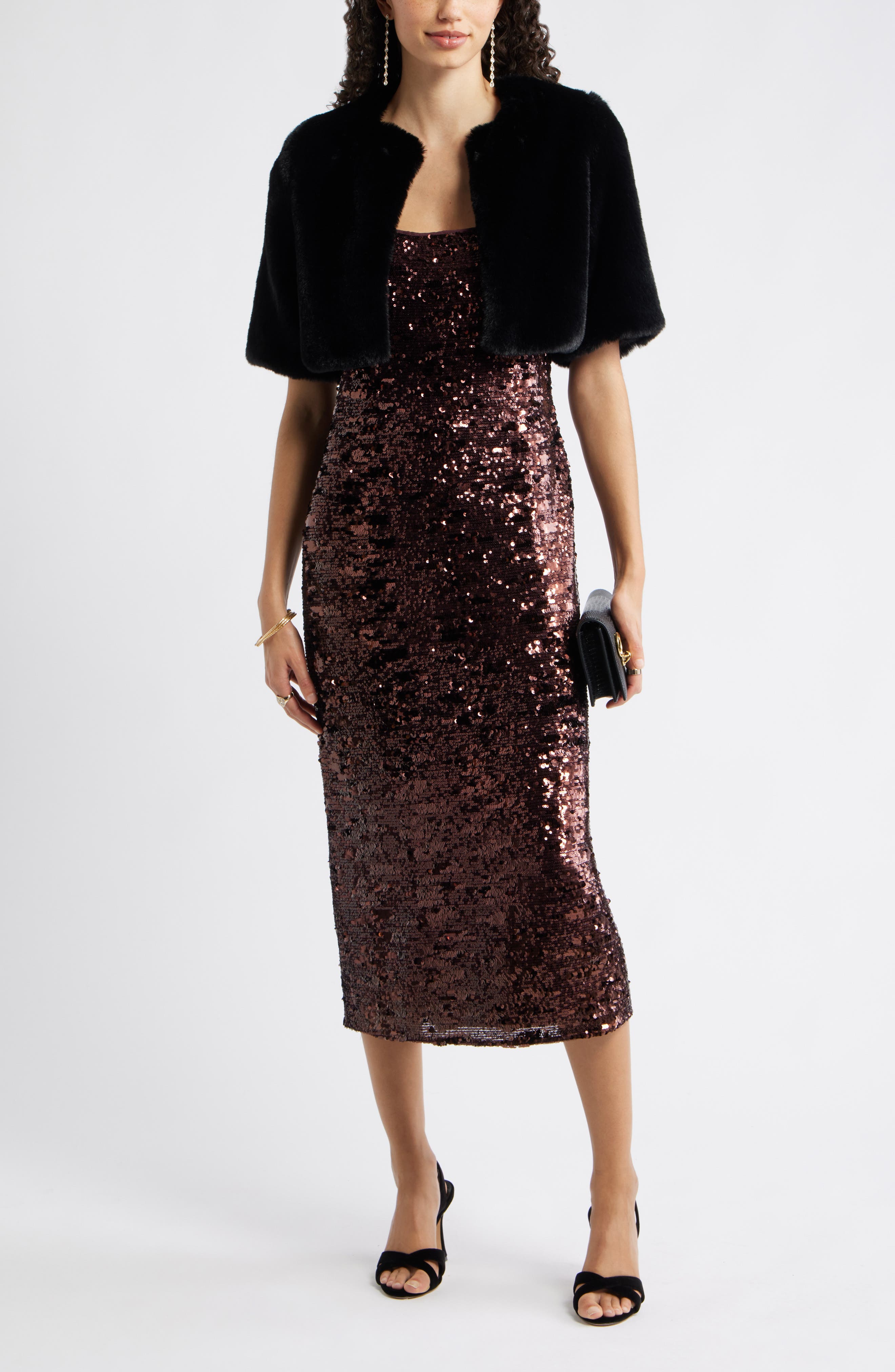 Sequin Tie Shoulder Midi Dress - image 4