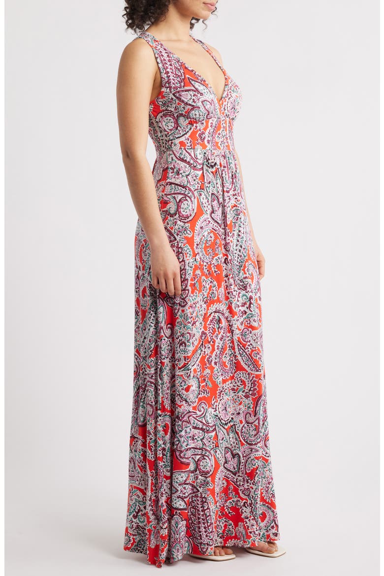 Sleeveless Jersey Maxi Dress, Alternate, color, ORANGE