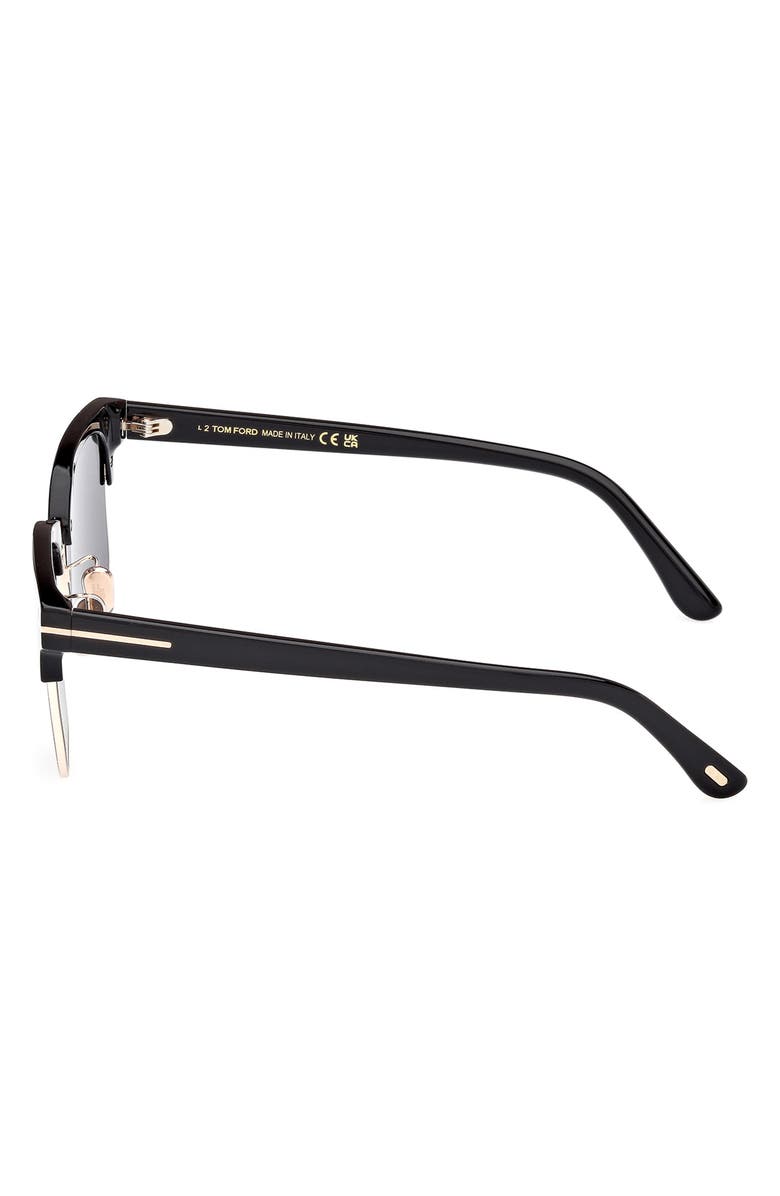 TOM FORD 54mm Square Sunglasses, Alternate, color, Shiny Black / Smoke