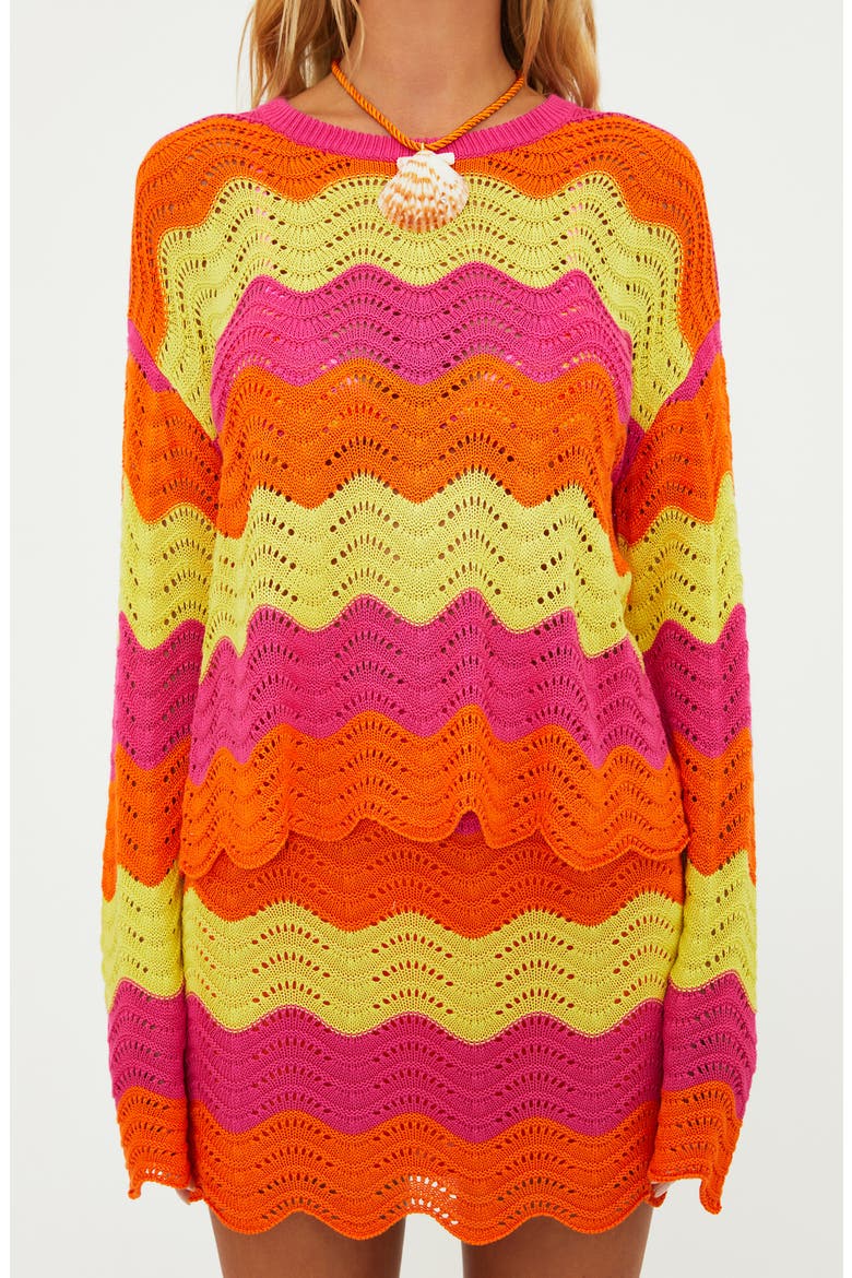 Beach Cover-Up Sweater, Alternate, color, SOLEIL WAVE
