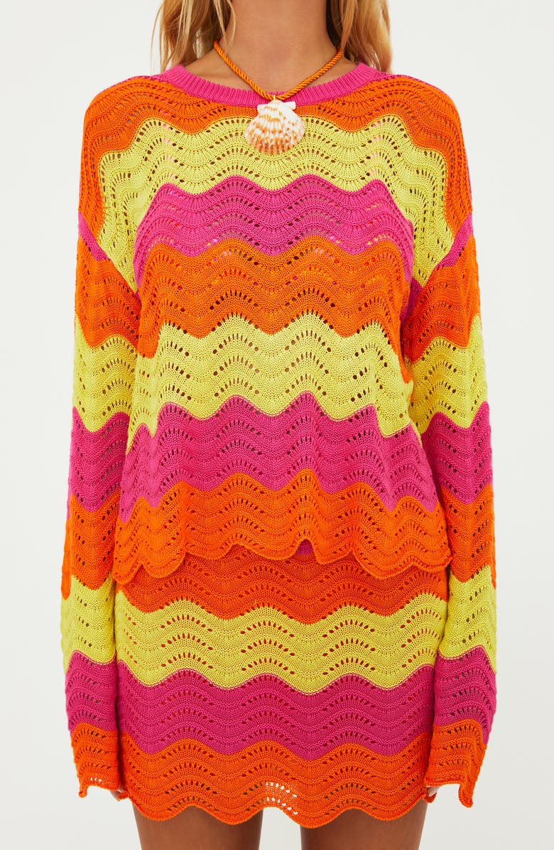 Beach Riot Beach Cover-Up Sweater, Alternate, color, Soleil Wave