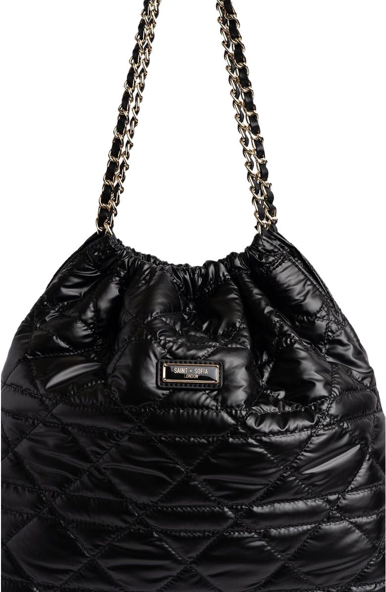 Saint + Sofia Camilla Drawstring Tote Bag, Alternate, color, Black