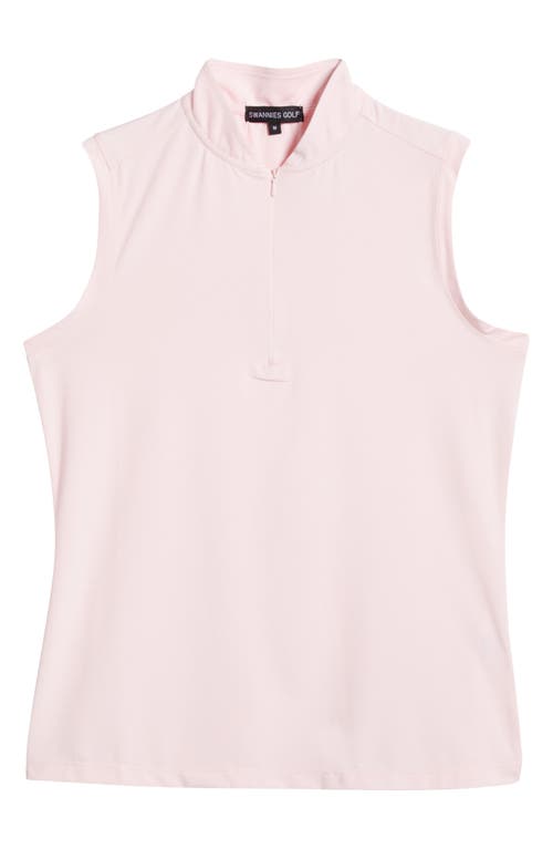 Swannies Brynn Sleeveless Half Zip Polo In Flamingo