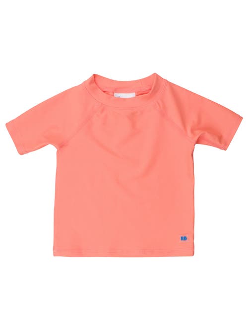 Ruggedbutts Baby/toddler Boys Upf50+ Sun Protected Short Sleeve Rash Guard In Coral