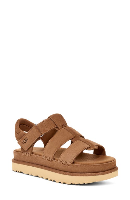 Ugg(r) Goldenstar Strappy Platform Sandal In Chestnut