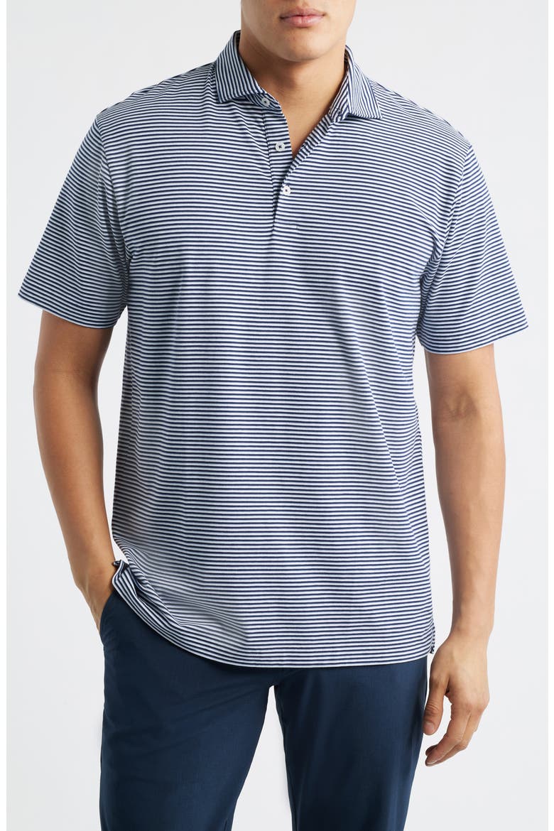 Crown Stripe Relaxed Fit Cotton Polo, Main, color, NAVY