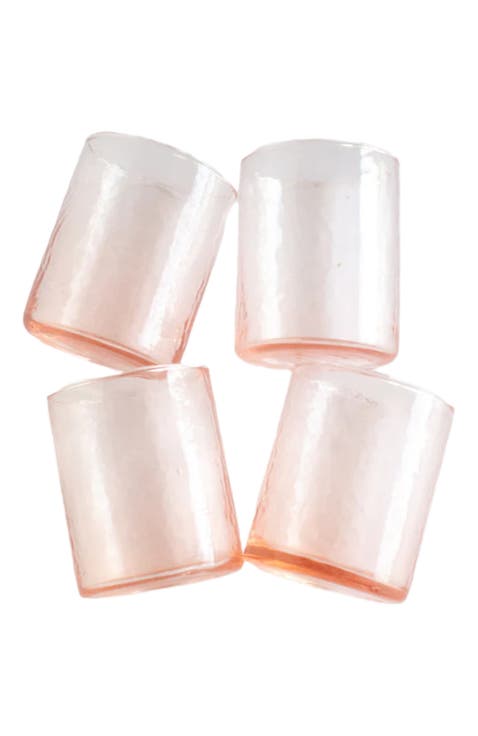 Handblown Hammered Glasses - Set of 4