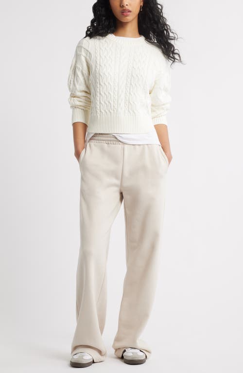 Bp. Wide Leg Fleece Pants In White