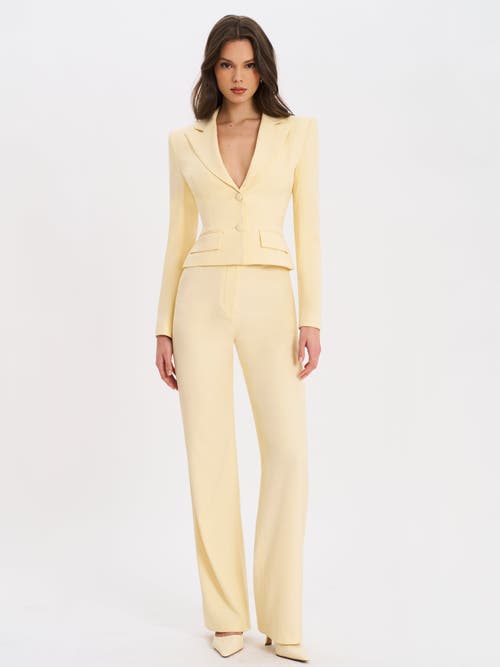 Miss Circle Quinne Tailored Business Casual Slim Blazer In Yellow