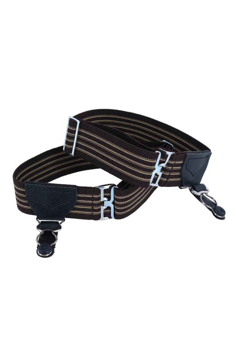 Sutton Single Grip Sock Garters, Alternate, color, Brown